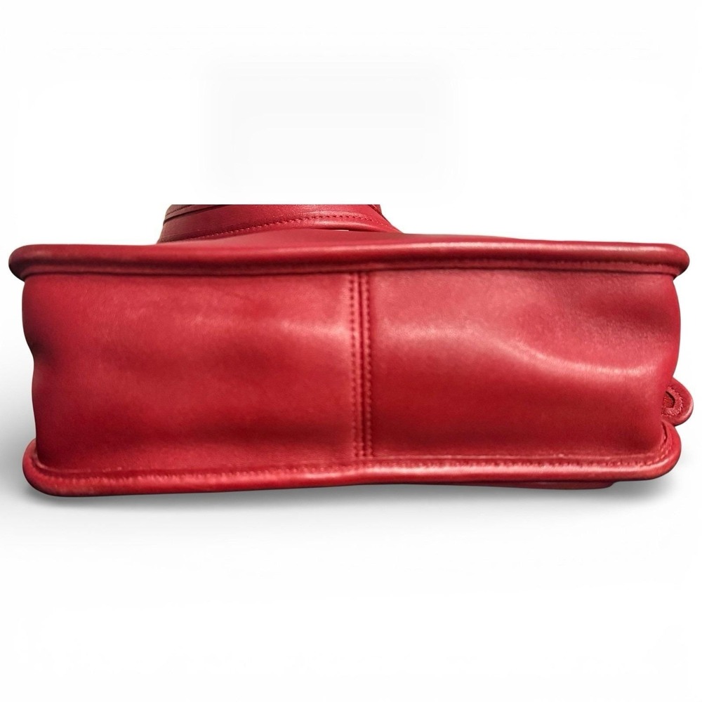 Vintage 90s Coach Legacy Rambler 9061 Red Glove Leather Brass Crossbody Bag RARE - Picture 6 of 8